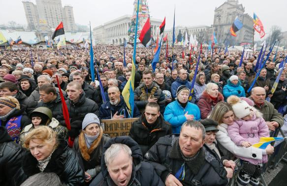 Anti-government protests in Ukraine.