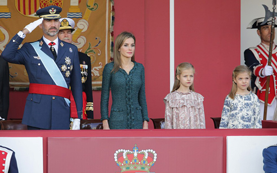 during the Military Parade on the National Day of Spain, in Madrid, on Sunday 12 October, 2014