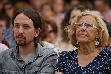 Pablo Iglesias Of Podemos Political Party Attends An Election Rally In Madrid