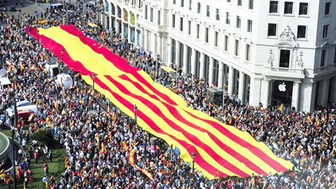 bandera de España en Barcelona