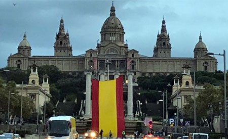 Bandera de España en Barcelona