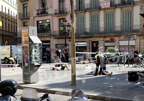 Atentado terrorista en la Rambla de Barcelona. Heridos tras el atentado terrorista en la Rambla de Barcelona