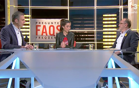 Javier Ortega habla en TV3 frente al separatista Carles Campuzano