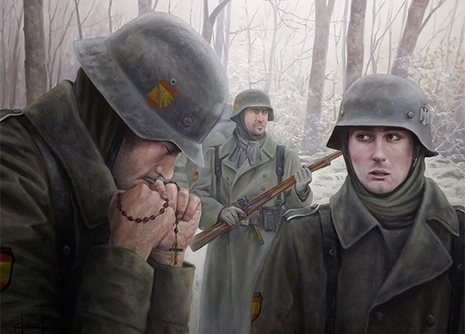 Batalla de Krasny Bor de la División Azul con los voluntarios falangistas en Rusia