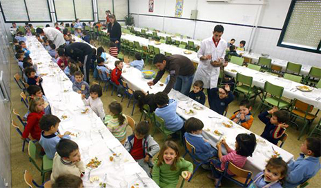 Comedor de un colegio en Andalucía