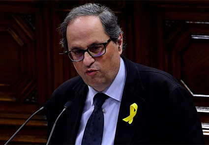El separatista Quim Torra en el Parlament de Catalunya