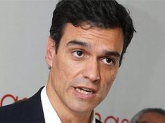Pedro Sánchez en un mitin del PSOE