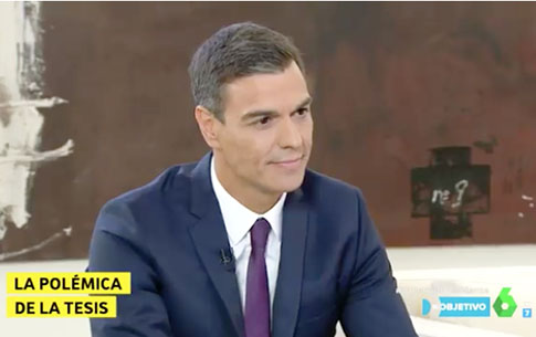El socialista Pedro Sánchez en La Sexta entrevistado como Presidente del Gobierno