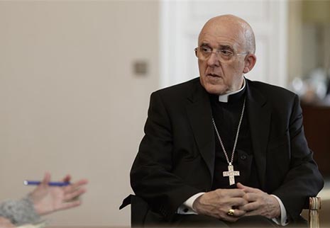 Arzobispo de Madrid, Carlos Osoro, en una entrevista
