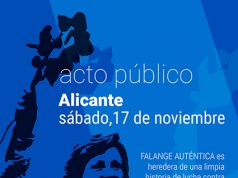 Cartel de Falange Auténtica. Acto político de Falange Auténtica en Alicante