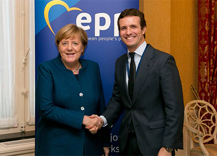 Pablo Casado y Ángela Merkel