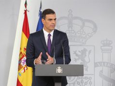 El Presidente Pedro Sánchez en una rueda de prensa