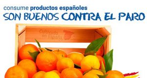 Consume productos españoles son buenos contra el paro. Cartel de Falange Auténtica