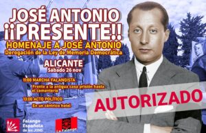Homenaje a José Antonio Primo de Rivera en Alicante