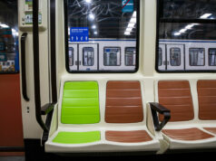Asientos verdes del Metro de Madrid