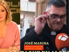 Susana Griso y el párroco de Algeciras en Espejo Público de Antena3