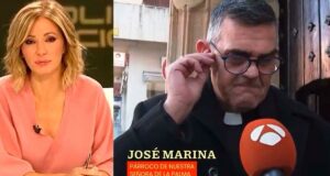 Susana Griso y el párroco de Algeciras en Espejo Público de Antena3