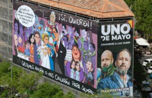Lona polémica de VOX por el 1 de mayo en Madrid
