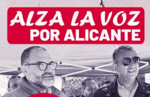 Acto falangista electoral en Alicante. Manuel Andrino y Norberto Pico
