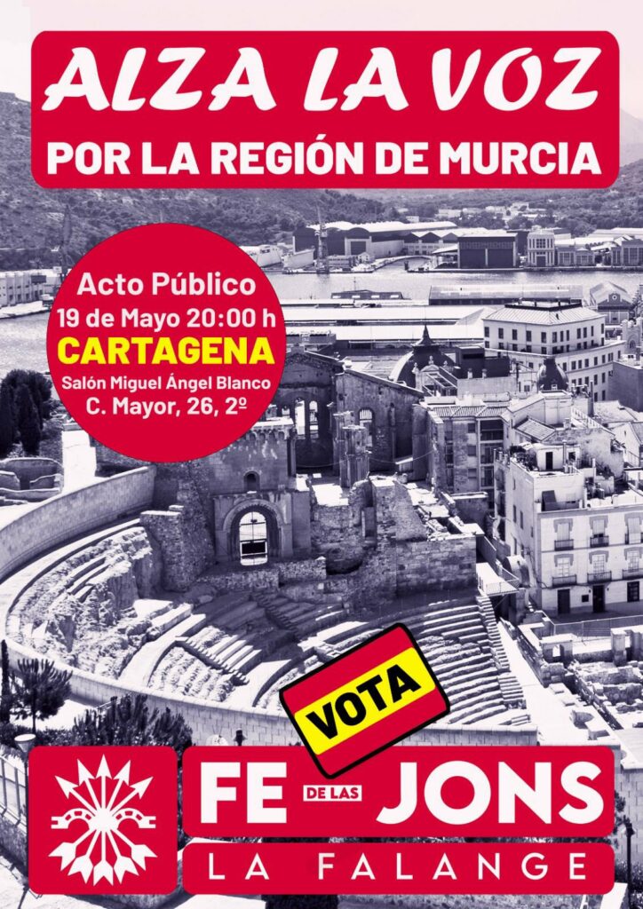 Acto falangista electoral en Cartagena (Murcia)