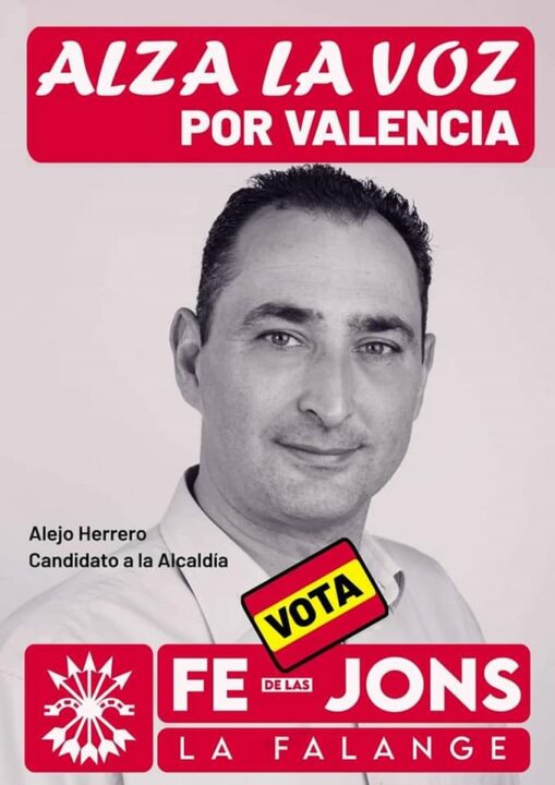 Alejo Herrero candidato a la alcaldía de Valencia por Falange Española de las JONS elecciones