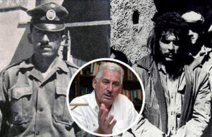 Gary Prado Salmón y el preso Che Guevara antes de su muerte