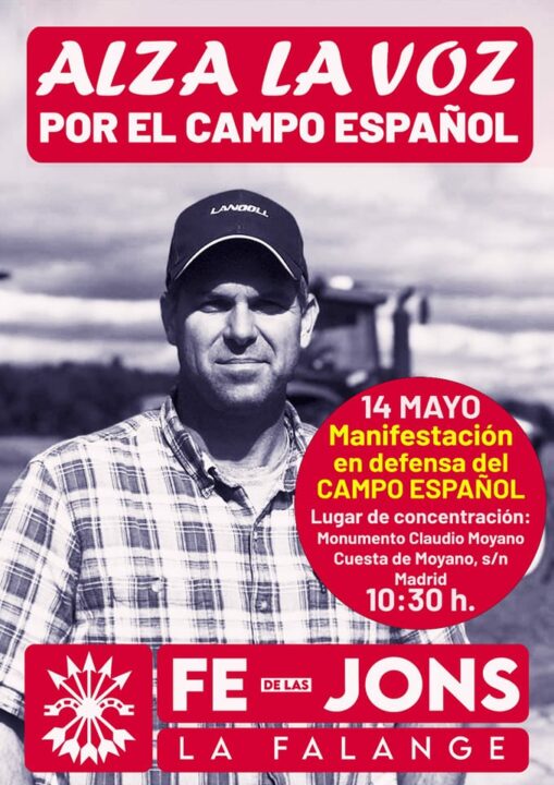 Manifestación en defensa del mundo rural SOS Rural Falange Española de las JONS y La Falange