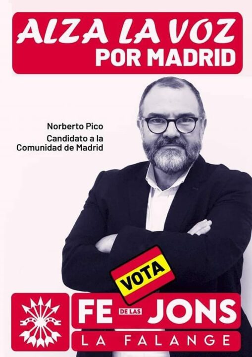 Falange Española de las JONS elecciones Comunidad de Madrid Norberto Pico