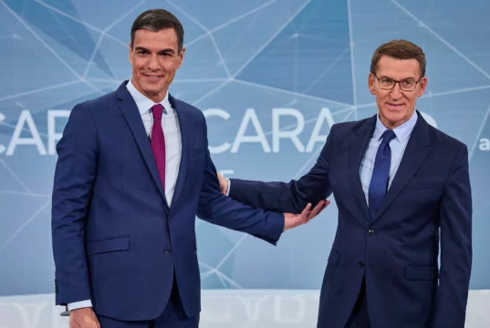 Pedro Sánchez y Feijóo en el debate de las elecciones generales del 23 de Julio