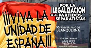 Acto falangista para pedir la ilegalización de los partidos separatistas en Blanquerna