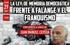 Juan Manuel Cepeda hablará sobre Memoria Democrática en Facta