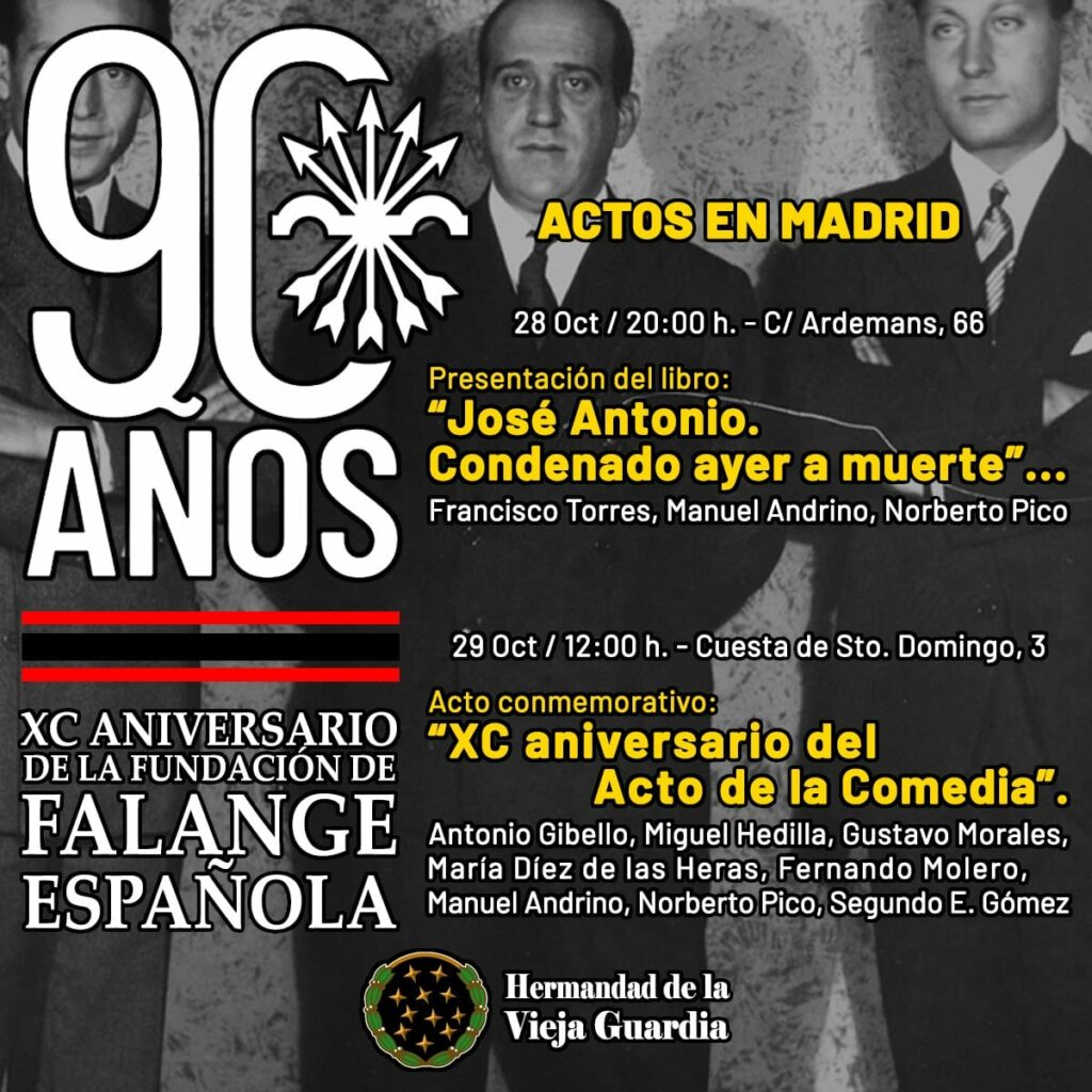 Se cumplen 90 años de la fundación de Falange Española