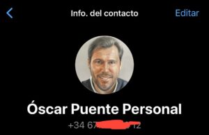 El teléfono del ministro socialista Óscar Puente