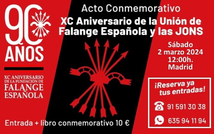 Falange Española celebra sus noventa años con un acto de unidad falangista
